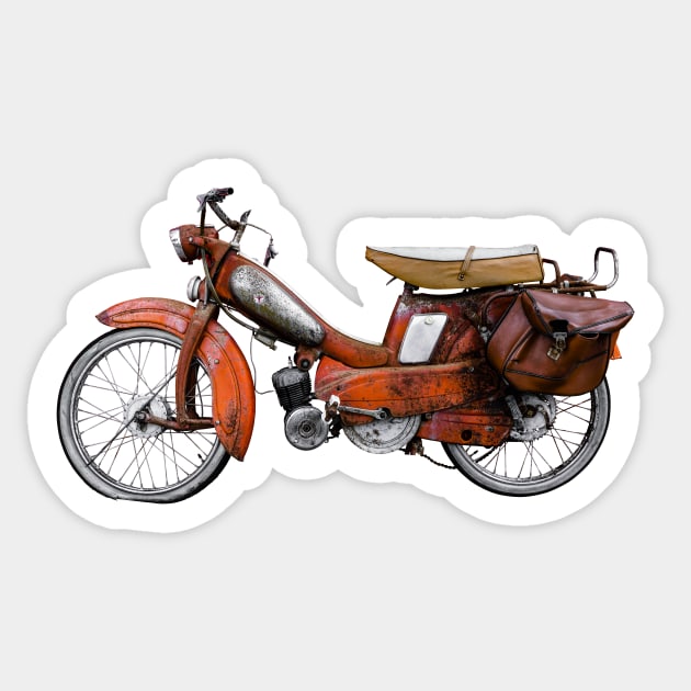 Vintage French Motobecane Moped Sticker by mrdoomits